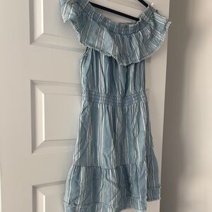 BB Dakota Blue Striped Casual Dress